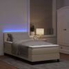 vidaXL Boxspring bed met matras met LED Cr&egrave;me 100 x 200 cm Stof