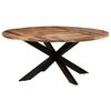 vidaXL Eettafel rond 175x75 cm acaciahout met honingkleurige afwerking