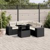 vidaXL 6-delige Loungeset met kussens poly rattan zwart