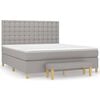 vidaXL Boxspring met matras stof lichtgrijs 160x200 cm