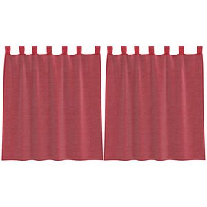 vidaXL Gordijnen voile met lussen 2 st 140x140 cm wijnrood