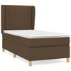 vidaXL Boxspring met matras stof donkerbruin 90x200 cm