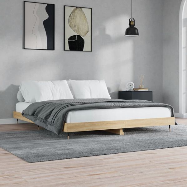 vidaXL Bedframe zonder matras hout sonoma eikenkleurig 140x200 cm