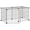 vidaXL Huisdierenkooi met deur 8 panelen 70x35x35 cm staal zwart
