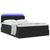 vidaXL Opbergbed met LED met matras met LED Zwart 140 x 200 cm Fluweel