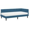 vidaXL Hoekbedframe met Matras met hoofdeinde 2 pcs Blauw Fluweel