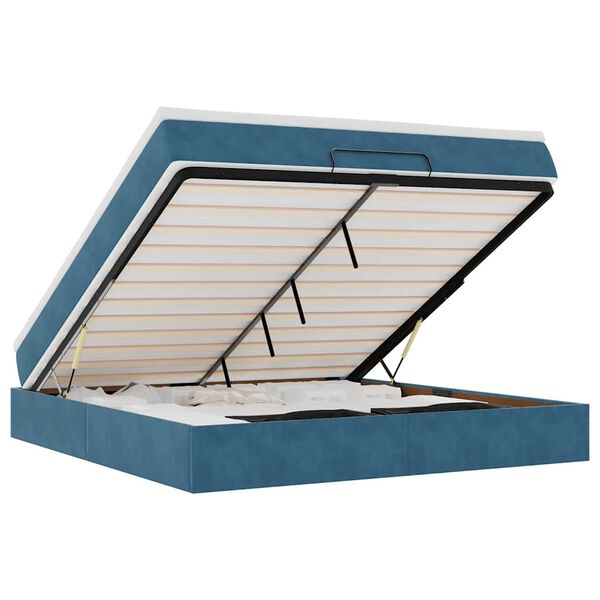 vidaXL Ottoman bed met matras 180x200 cm fluweel donkerblauw