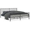 vidaXL Bedframe met hoofd- en voeteneinde metaal zwart 183x213 cm