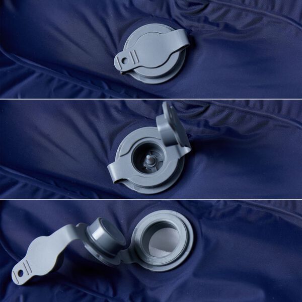 vidaXL Kampeermatras met kussen zelfopblazend 1-persoons marineblauw