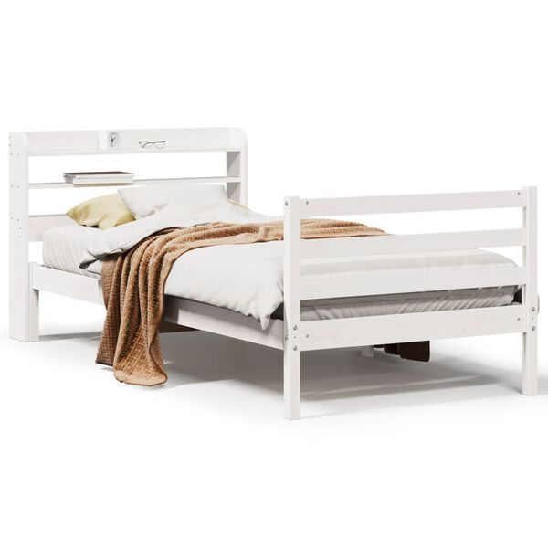 vidaXL Bedframe met hoofdeinde zonder matras 90x190 cm wit