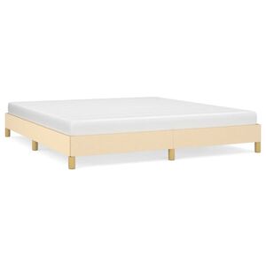 vidaXL Bedframe zonder matras stof cr&egrave;mekleurig 180x200 cm