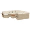 vidaXL 13-delige Loungeset met kussens poly rattan beige
