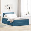 vidaXL Opslag bed met matras met hoofdeinde Blauw 120 x 190 cm Fluweel