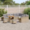 vidaXL Tuinbankenset 12 pcs Beige en Licht Grijs poly rattan
