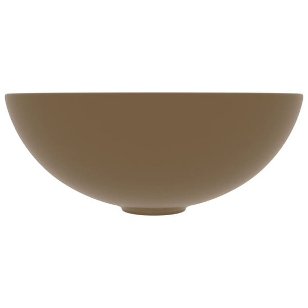 vidaXL Wastafel rond keramiek matcr&egrave;me