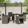 vidaXL Tuin eettafelset met kussen 5 pcs Grijs poly rattan