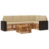 vidaXL Buiten bankenset 6 st Natuurlijk en Beige Polyester