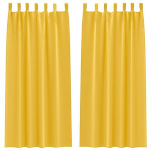 vidaXL Zwart-out Gordijnen met Ringen 2 st Mosterdgeel 225 x 140 cm