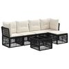 vidaXL Tuinbankenset 6 pcs Zwart poly rattan