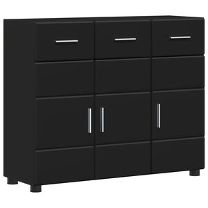 vidaXL Dressoir FLORIN 88,5 x 30,5 x 73 cm Zwart Bewerkt hout