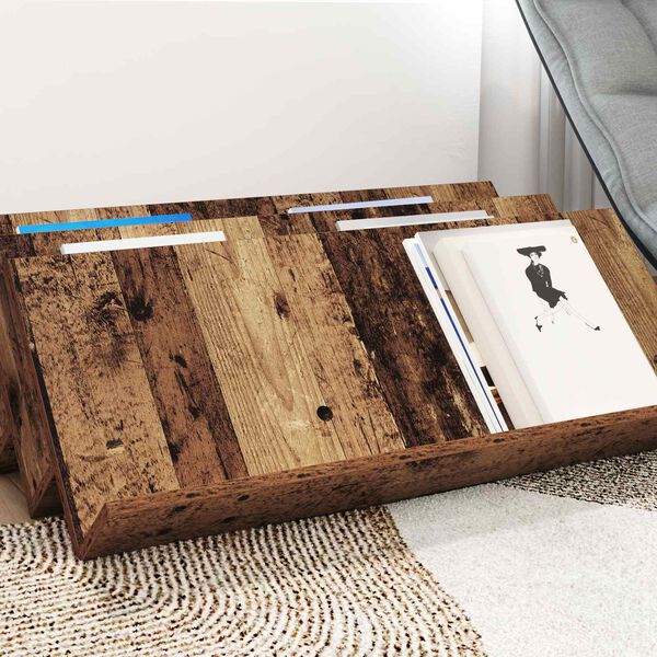 vidaXL Tijdschrift Rek Oudhout 90 x 53 x 28,5 cm Bewerkt hout