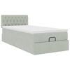 vidaXL Ottoman bed met matras en LED's 90x190cm fluweel lichtgrijs
