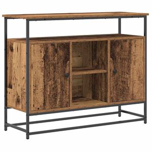 vidaXL Dressoir Oudhout 100 x 35 x 80 cm Bewerkt hout