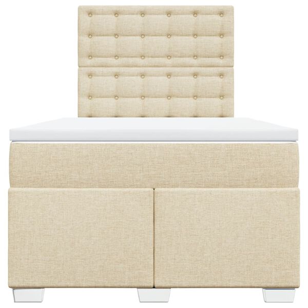 vidaXL Boxspring met matras stof cr&egrave;mekleurig 120x200 cm