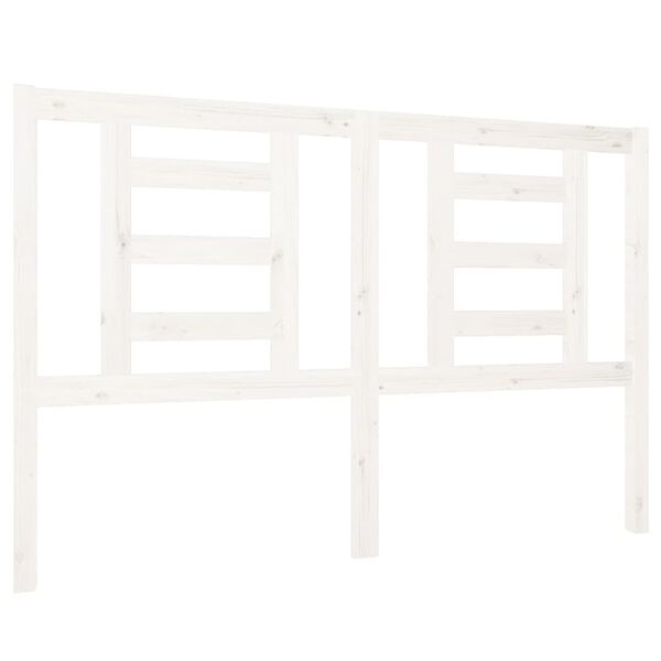 vidaXL Hoofdbord 126x4x100 cm massief grenenhout wit