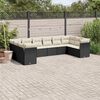 vidaXL 10-delige Loungeset met kussens poly rattan zwart