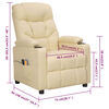 vidaXL Massagestoel elektrisch stof crèmekleurig