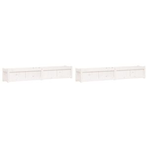 vidaXL Plantenbakken 2 st cm massief grenenhout wit