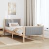 vidaXL Bedframe Bruin en lichtgrijs 90 x 190 cm Massief grenenhout