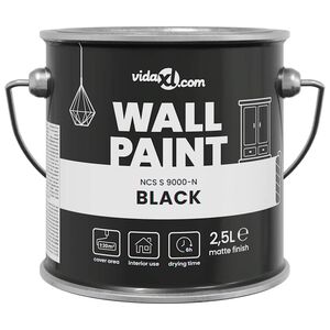 vidaXL Muurverf Zwart 2,5 L Wandprint