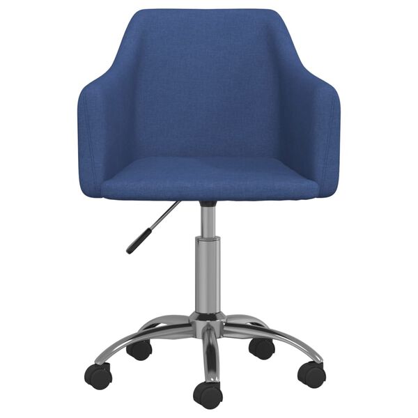 vidaXL Eetkamerstoelen draaibaar 6 st stof blauw