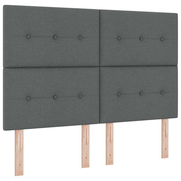 vidaXL Boxspringbed met matras Donkergrijs 140 x 190 cm Stof