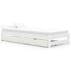 vidaXL Bedframe met 2 lades massief grenenhout wit 90x200 cm