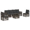 vidaXL Tuinbankenset 7 st Grijs en Donkergrijs poly rattan