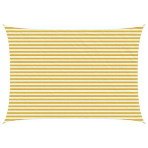 vidaXL Zonneschaduwzeil Geel en Wit 3,5 x 4,5 m HDPE