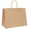 vidaXL Papieren zakken 50 st met hengsels 32x17x25 cm bruin