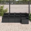 vidaXL Bankstel 5 pcs Zwart poly rattan