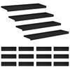 vidaXL Traplopers 16 st 100 x 25 x 2 cm Zwart Massief beukenhout