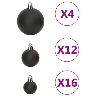 vidaXL 111-delige Kerstballenset polystyreen zwart