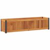 vidaXL Plantenbak 110x30x27,5 cm massief acaciahout en staal