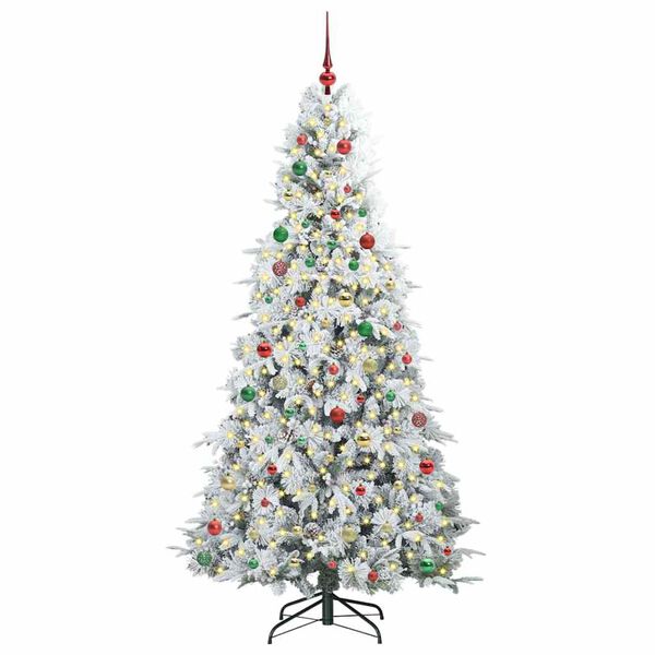 vidaXL Kunstmatige Inklapbare Kerstboom Wit 210 cm PE en PVC