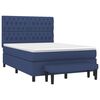 vidaXL Boxspring met matras stof blauw 140x200 cm