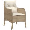 vidaXL 7-delige Tuinset met kussens poly rattan beige