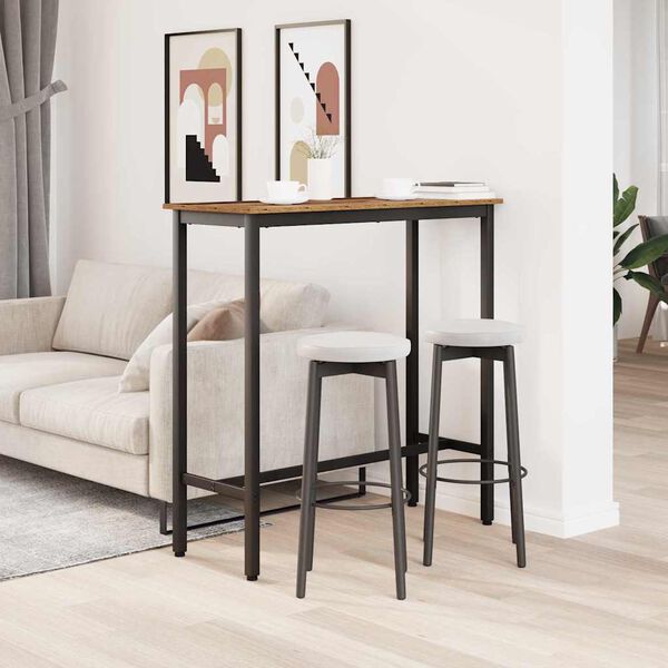 vidaXL Tafel Oudhout 100 x 40 x 100,5 cm Engineered hout en staal