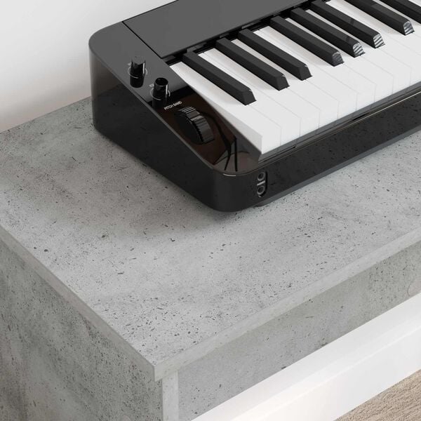 vidaXL Keyboardstand Beton Grijs 130 x 32 x 64 cm Bewerkt hout
