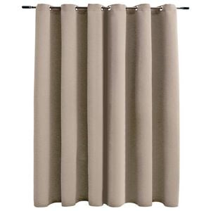 vidaXL Gordijn verduisterend met metalen ringen 290x245 cm beige